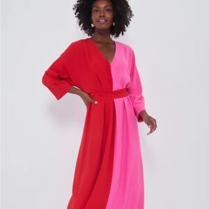 Tuckernuck x India Hicks Colorblock Dress in Scarlet and Hot Pink, Caftan